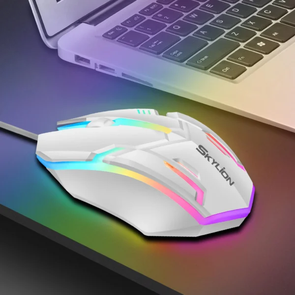 F1 Wired 3 Keys Mouse Colorful Lighting Gaming and Office For Microsoft Windows and Apple IOS System - Image 6