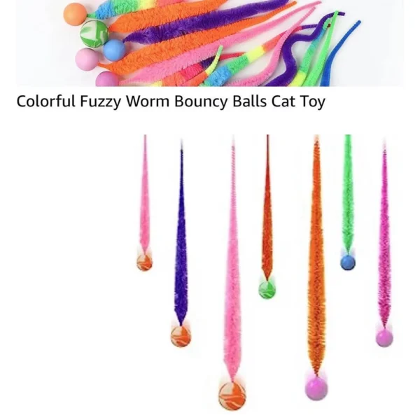 Cat interactive toys Tickle Cat Colorful bouncing ball Pet supplies Puzzle teasing indoor cat worm caterpillar elastic toy - Image 3