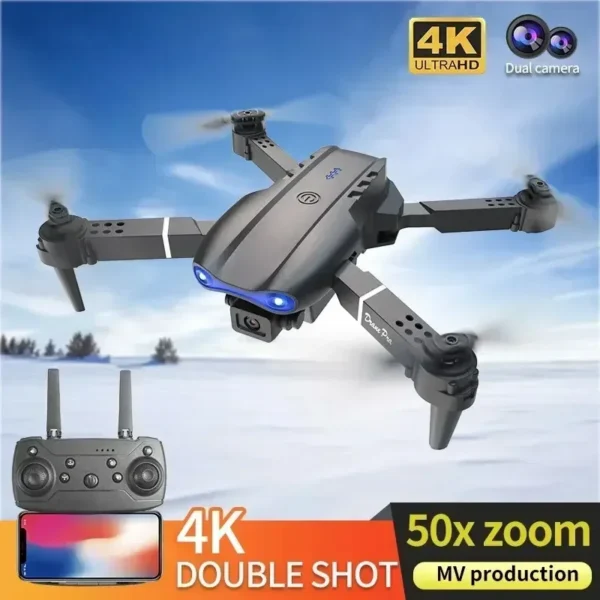 E99Pro RC Drone 4K Professinal With 1080P Wide Angle HD Camera Foldable Helicopter WIFI FPV Height Hold Gift Toy