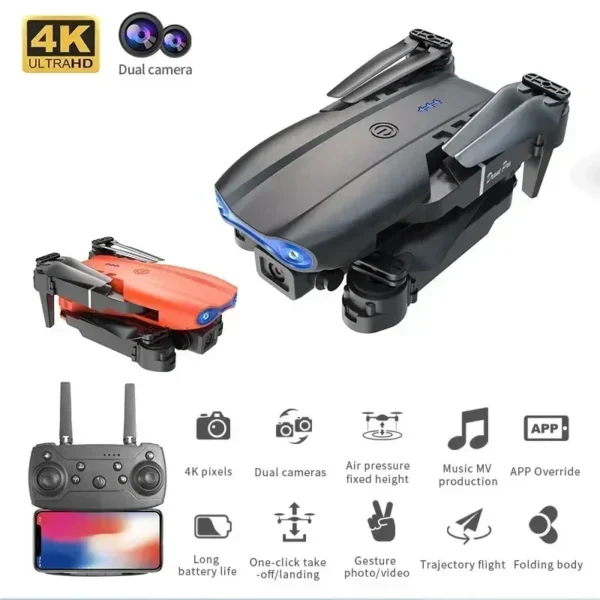 E99Pro RC Drone 4K Professinal With 1080P Wide Angle HD Camera Foldable Helicopter WIFI FPV Height Hold Gift Toy - Image 4
