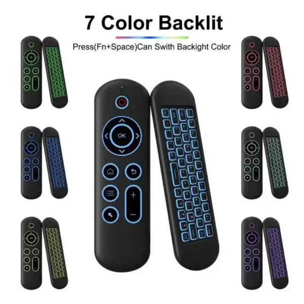 2.4G BT 5.2 Remote Control Wireless Gyroscope Air Mouse 7 Color Backlight USB Receiver Mini Keyboard for Android Smart TV Box PC - Image 2