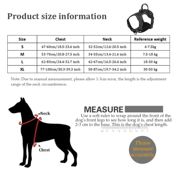 Adjustable Nylon Dog Harness Vest Reflective Soft Breathable No Pull Dog Harness Pet Harness Leash For Small Large Dogs - Image 6