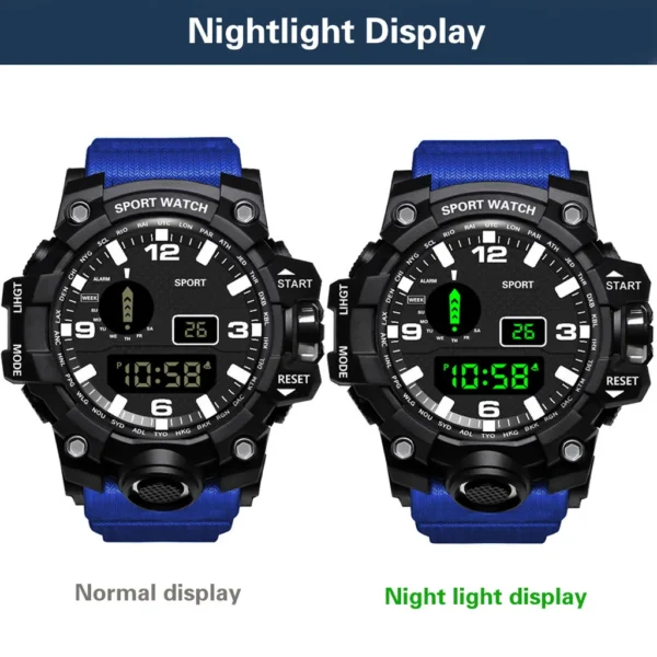 YIKAZE Sports Watch Men's LED Digital Watches Multifunction Military Clock Big Dial Waterproof Fitness Electronic Watch For Man - Image 4